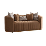 Ariana Gold/Caramel Velvet Loveseat - Ornate Home