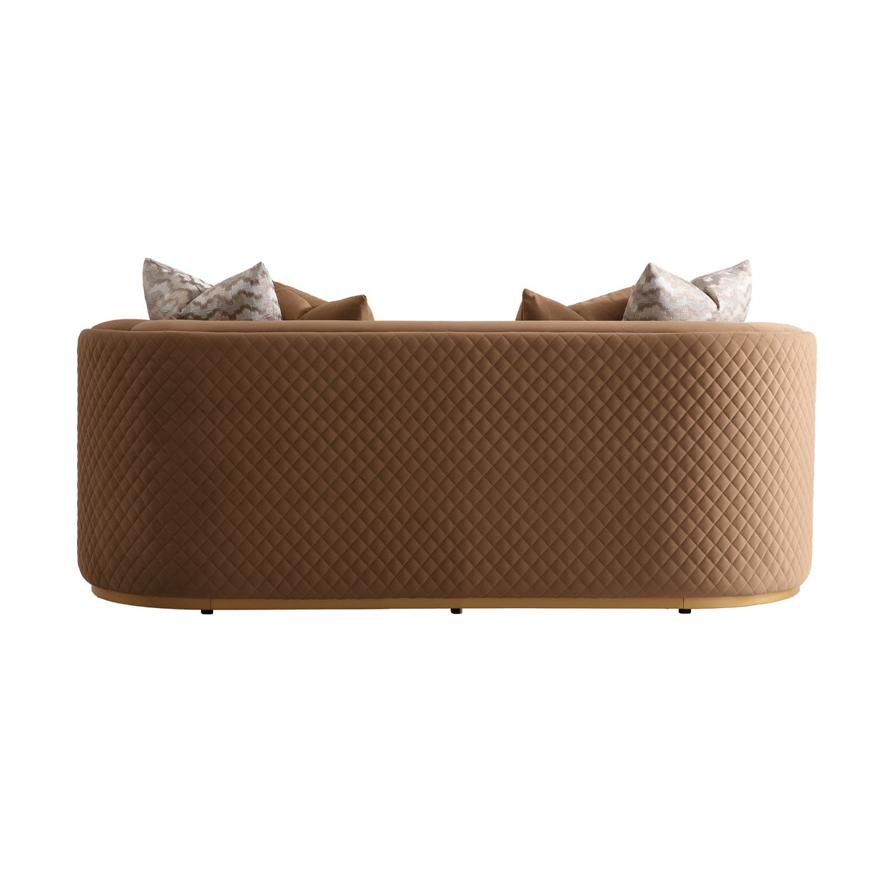 Ariana Gold/Caramel Velvet Loveseat - Ornate Home