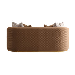 Ariana Gold/Caramel Velvet Loveseat - Ornate Home
