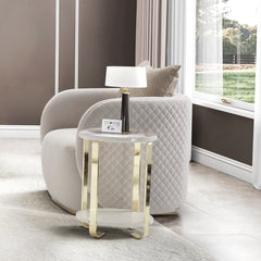 Ariana Gold Chairside Table - Ornate Home