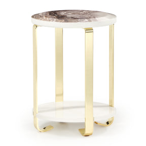 Ariana Gold Chairside Table - Ornate Home