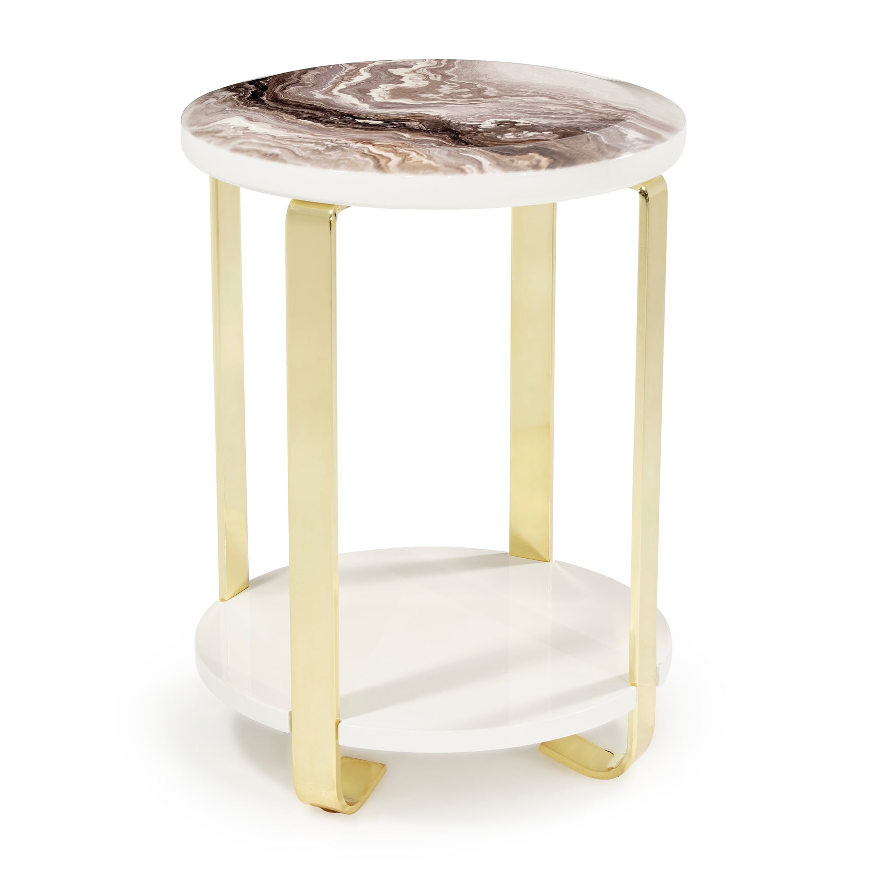 Ariana Gold Chairside Table - Ornate Home