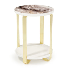Ariana Gold Chairside Table - Ornate Home