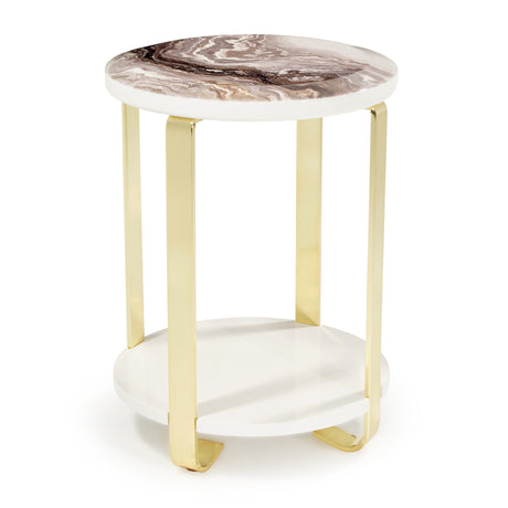 Ariana Gold Chairside Table - Ornate Home