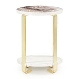 Ariana Gold Chairside Table - Ornate Home
