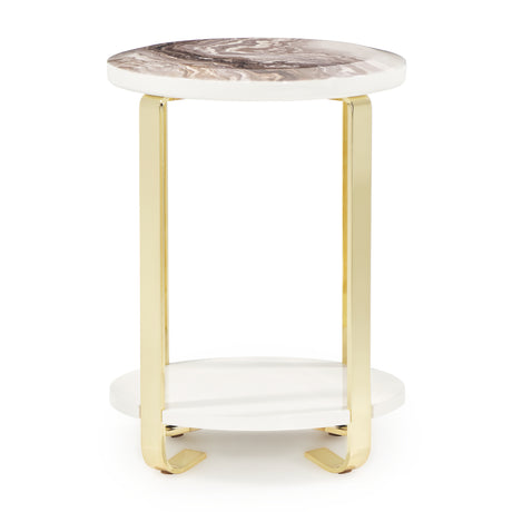 Ariana Gold Chairside Table - Ornate Home