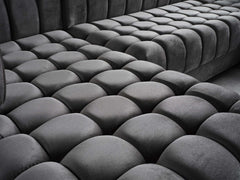 Ariana Gray Velvet Double Chaise "U" Shape Sectional Sofa - Ornate Home