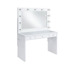 Ariana White Vanity Set with Lightbulbs - Ornate Home
