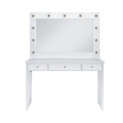 Ariana White Vanity Set with Lightbulbs - Ornate Home