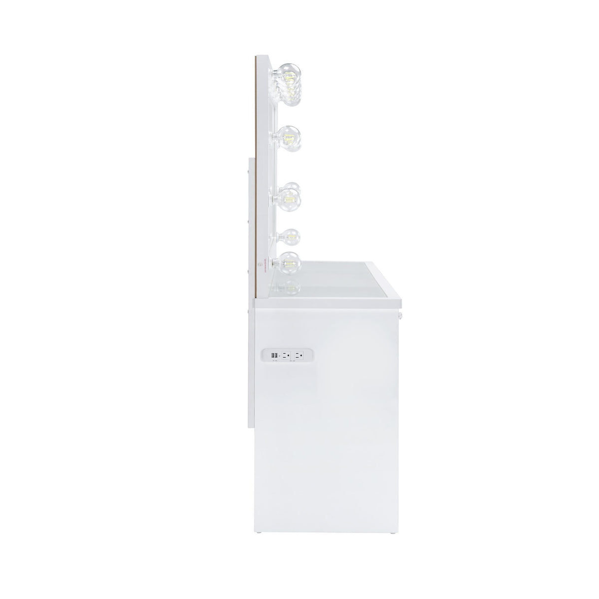 Ariana White Vanity Set with Lightbulbs - Ornate Home