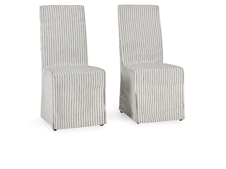 Arianna Striped Upholstered Dining Chair (Set of 2) - Ornate Home