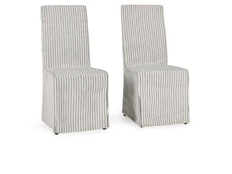 Arianna Striped Upholstered Dining Chair (Set of 2) - Ornate Home