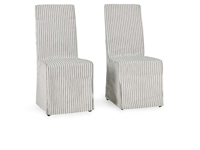 Arianna Striped Upholstered Dining Chair (Set of 2) - Ornate Home