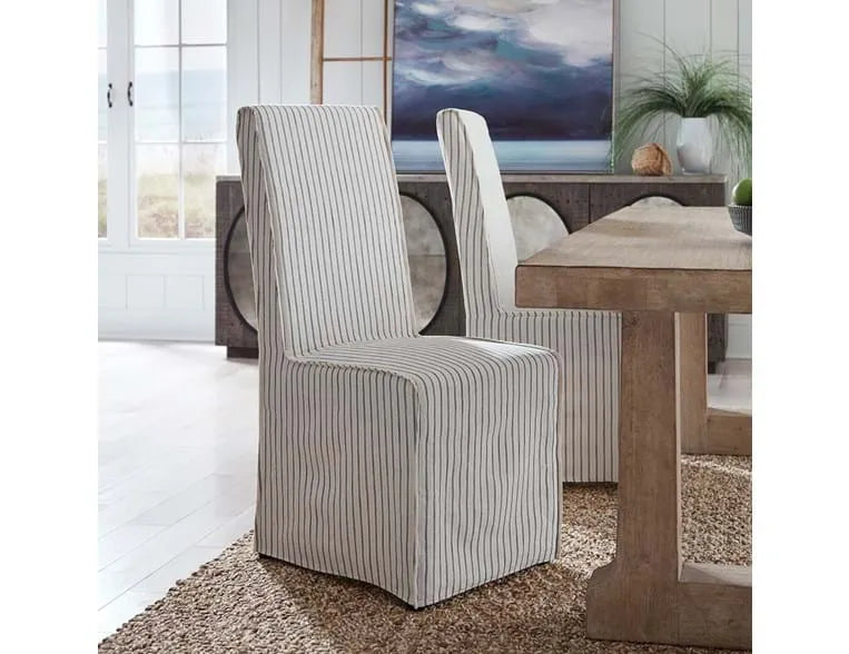 Arianna Striped Upholstered Dining Chair (Set of 2) - Ornate Home