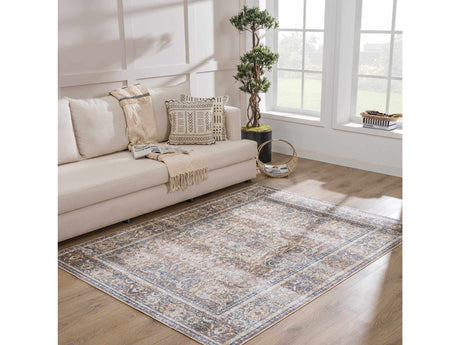 Arias Beige Blue Washable Area Rug - Ornate Home