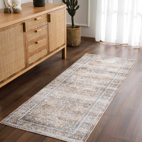 Arias Beige Blue Washable Area Rug - Ornate Home