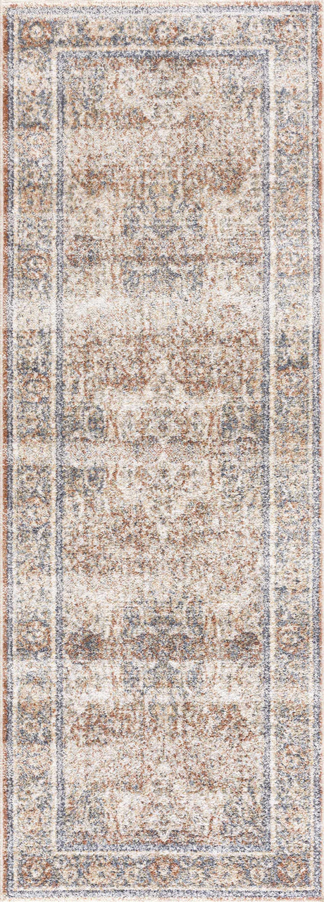 Arias Beige Blue Washable Area Rug - Ornate Home