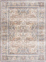 Arias Beige Blue Washable Area Rug - Ornate Home
