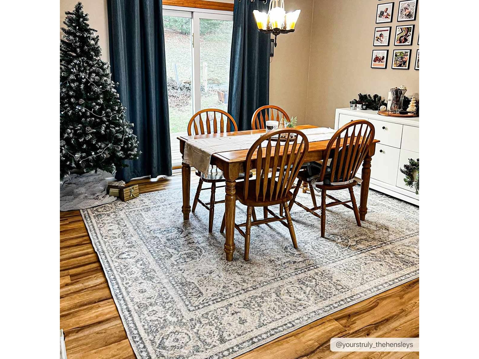 Arias Cream & Blue Washable Area Rug - Ornate Home