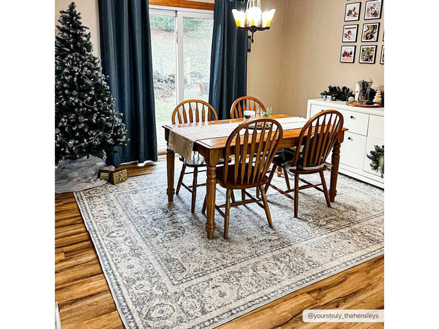 Arias Cream & Blue Washable Area Rug - Ornate Home