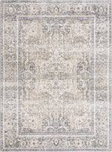 Arias Cream & Blue Washable Area Rug - Ornate Home