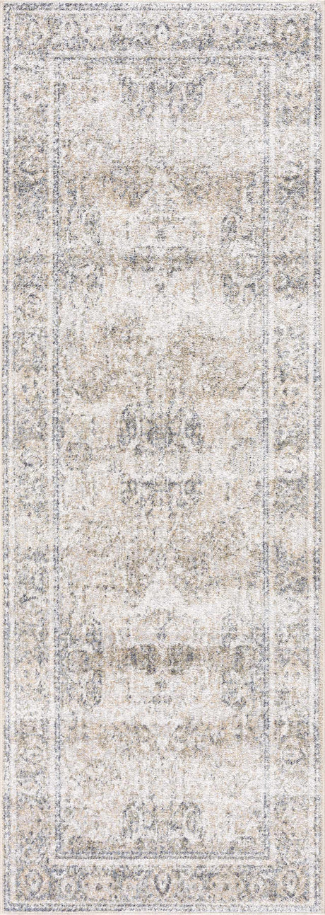 Arias Cream & Blue Washable Area Rug - Ornate Home