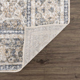 Arias Cream & Blue Washable Area Rug - Ornate Home