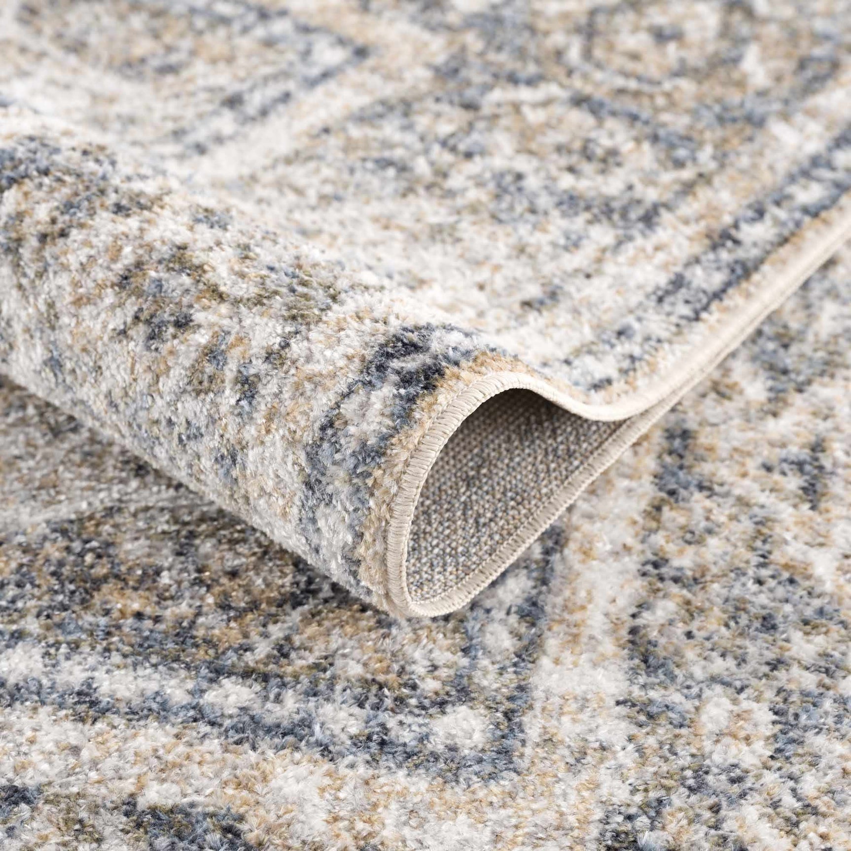 Arias Cream & Blue Washable Area Rug - Ornate Home