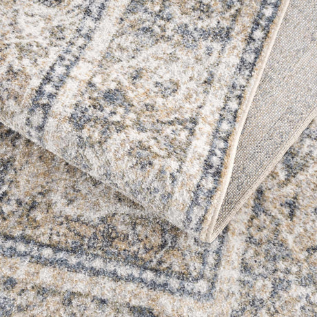 Arias Cream & Blue Washable Area Rug - Ornate Home