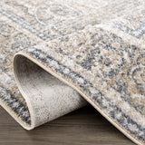 Arias Cream & Blue Washable Area Rug - Ornate Home