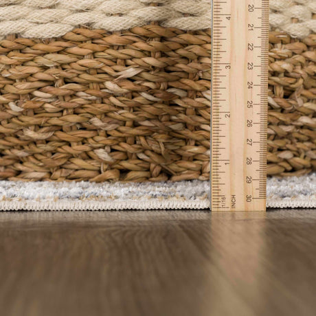 Arias Cream & Blue Washable Area Rug - Ornate Home