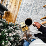 Arias Cream & Blue Washable Area Rug - Ornate Home