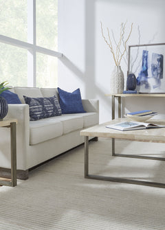 Ariela Natural Travertine Coffee Table with Bronze Metal Base - Ornate Home