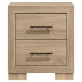 Arielle Light Oak 2-drawer Bedroom Nightstand with Casters - Ornate Home
