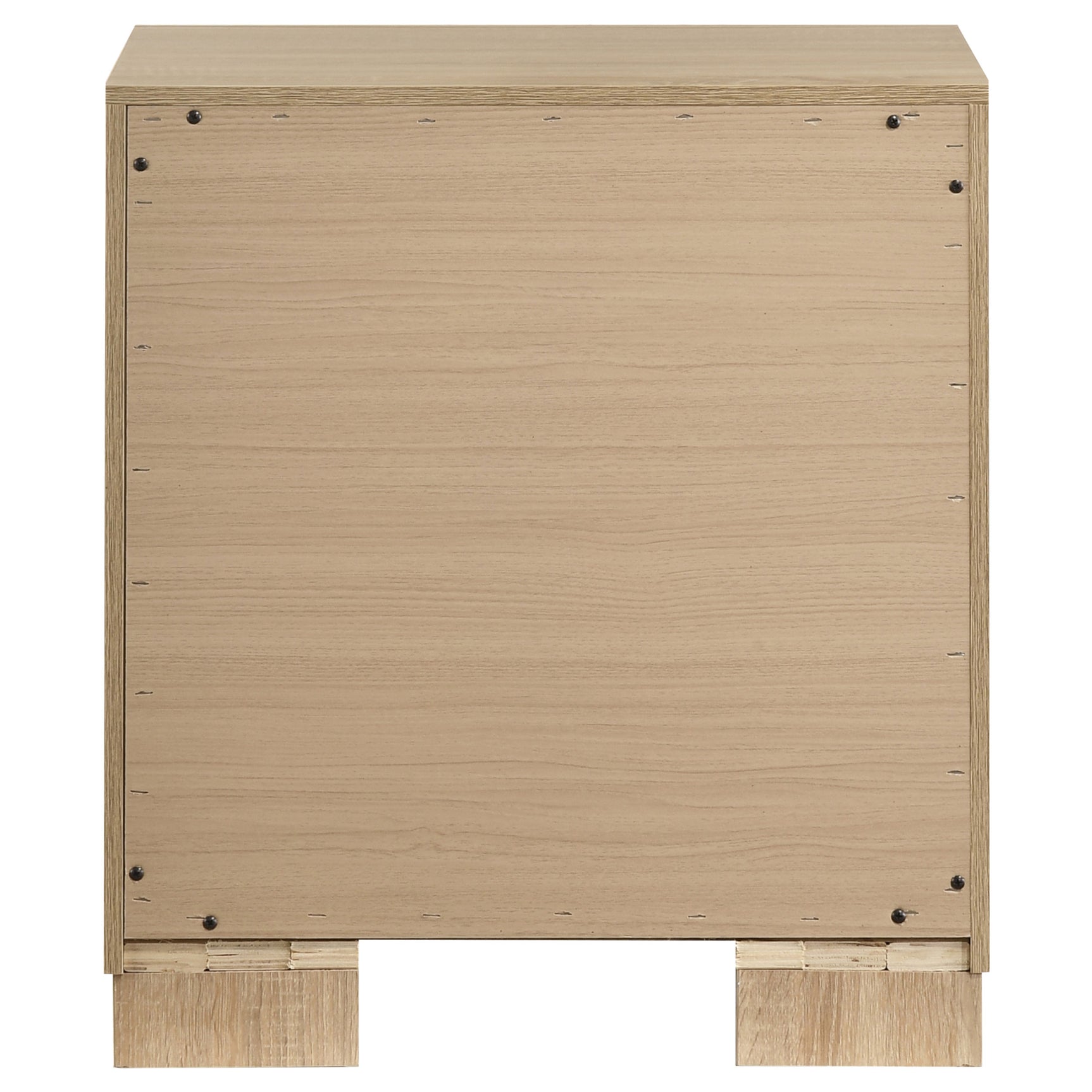 Arielle Light Oak 2-drawer Bedroom Nightstand with Casters - Ornate Home