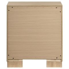 Arielle Light Oak 2-drawer Bedroom Nightstand with Casters - Ornate Home