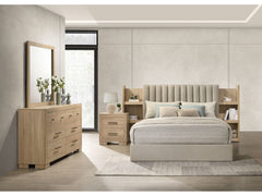 Arielle Light Oak 4-piece Queen Bedroom Set - Ornate Home