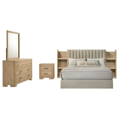 Arielle Light Oak 4-piece Queen Bedroom Set - Ornate Home