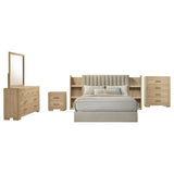 Arielle Light Oak 5-piece Eastern King Bedroom Set - Ornate Home