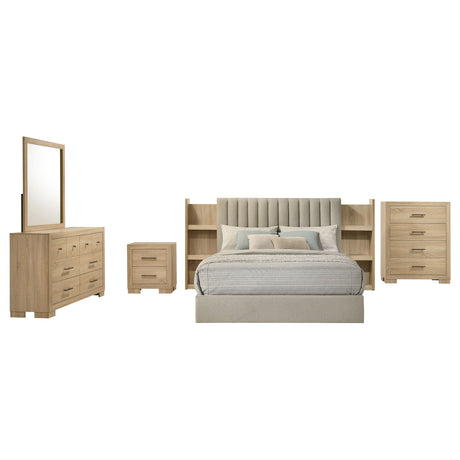 Arielle Light Oak 5-piece Eastern King Bedroom Set - Ornate Home