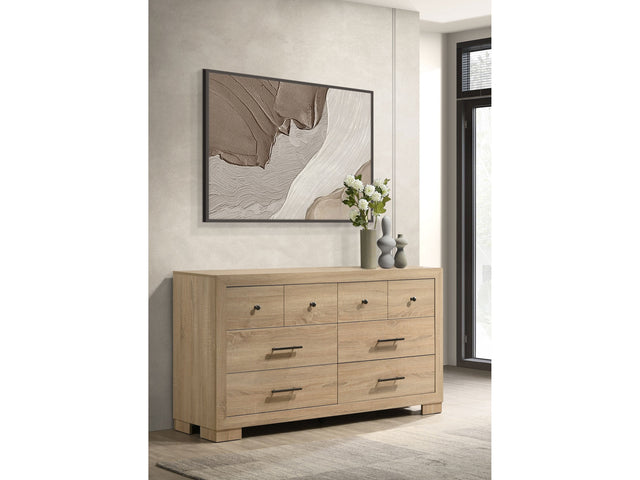 Arielle Light Oak 6-drawer Bedroom Dresser Cabinet - Ornate Home