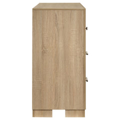 Arielle Light Oak 6-drawer Bedroom Dresser Cabinet - Ornate Home