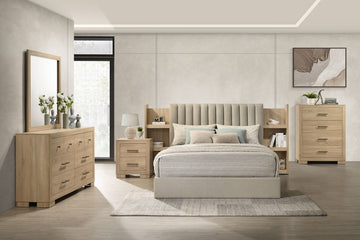 Arielle Light Oak 6-drawer Bedroom Dresser Cabinet - Ornate Home