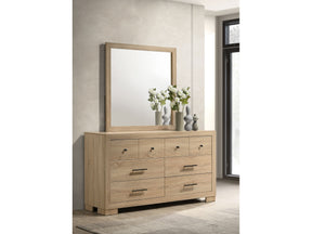 Arielle Light Oak 6-drawer Bedroom Dresser with Mirror - Ornate Home