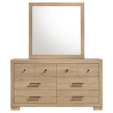Arielle Light Oak 6-drawer Bedroom Dresser with Mirror - Ornate Home