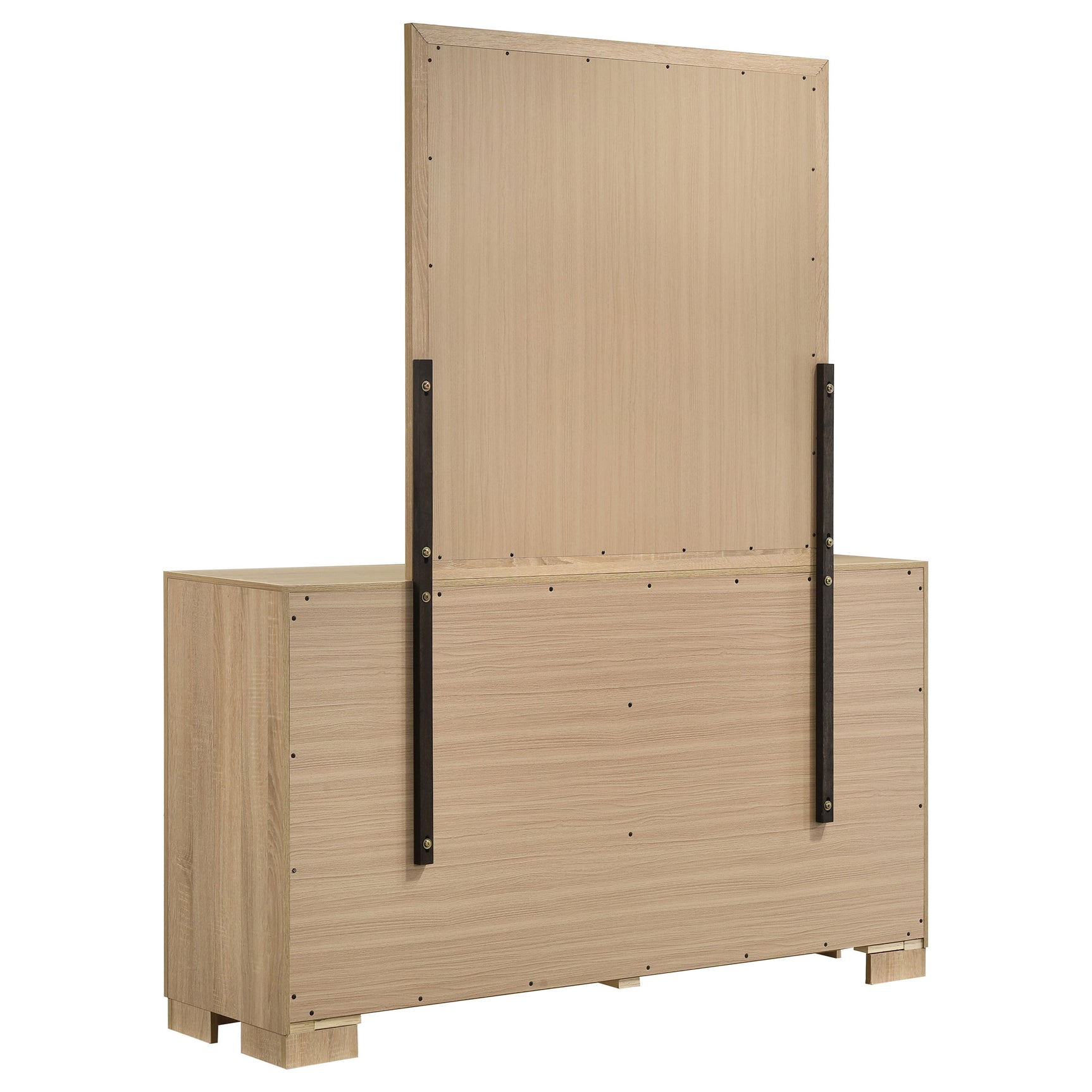 Arielle Light Oak 6-drawer Bedroom Dresser with Mirror - Ornate Home