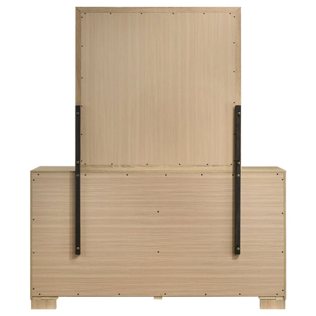 Arielle Light Oak 6-drawer Bedroom Dresser with Mirror - Ornate Home