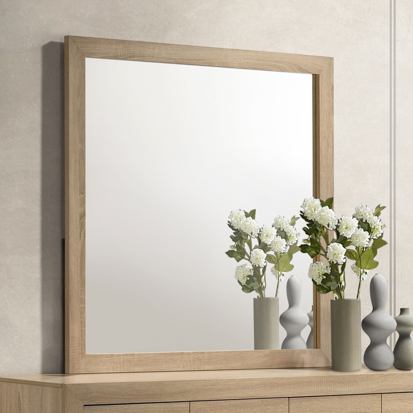 Arielle Light Oak Dresser Mirror - Ornate Home