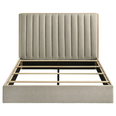 Arielle Light Oak Queen Bookcase Panel Storage Bed - Ornate Home