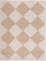 Arilla Beige Washable Diamond Area Rug - Ornate Home